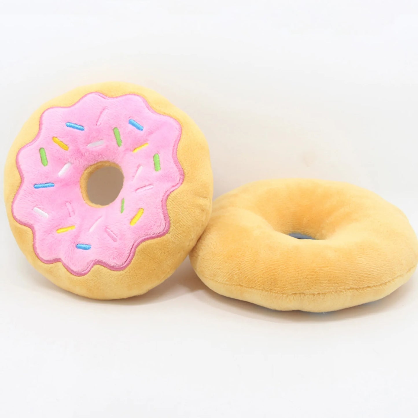 Dog Toys Donut Plush Soundmaking Cute Toy Pets Dog Squeaky Sound Funny Interactive Bite-Resistant Chew Biting Teeth Grinding