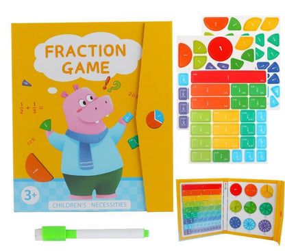 🔥Hot Sale - 50% OFF🏅Montessori Magnetic Book Fraction Puzzle