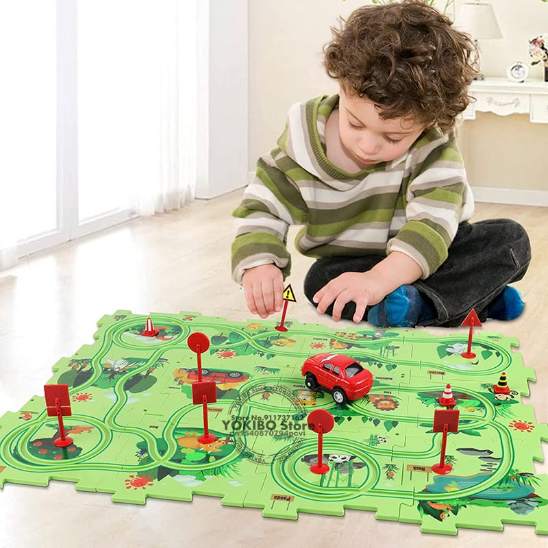 🚗Summer Hot Sales - 49% OFF🔥Children's Educational Puzzle Track Car Play Set🧩