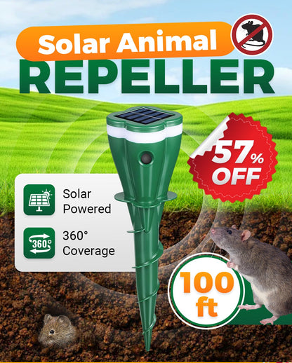 🎉This week's Special Sales - 50% OFF☘️Solar Powered Waterproof Screw Mole Repellent
