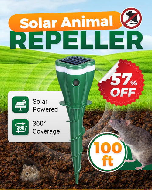 🎉This week's Special Sales - 50% OFF☘️Solar Powered Waterproof Screw Mole Repellent