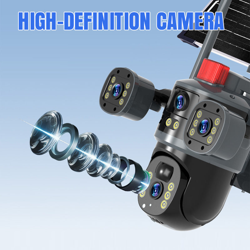 💥New Hot Sale🎥 Triple-Lens Solar 360° Dome Camera✈️ free shipping