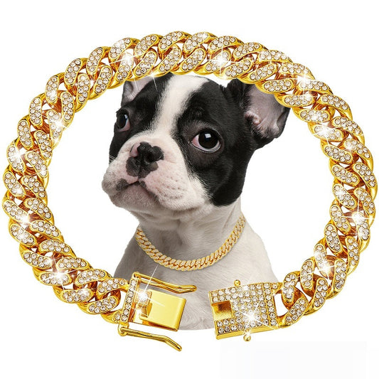 Luxury Diamond Cuban Chain Pet Collar