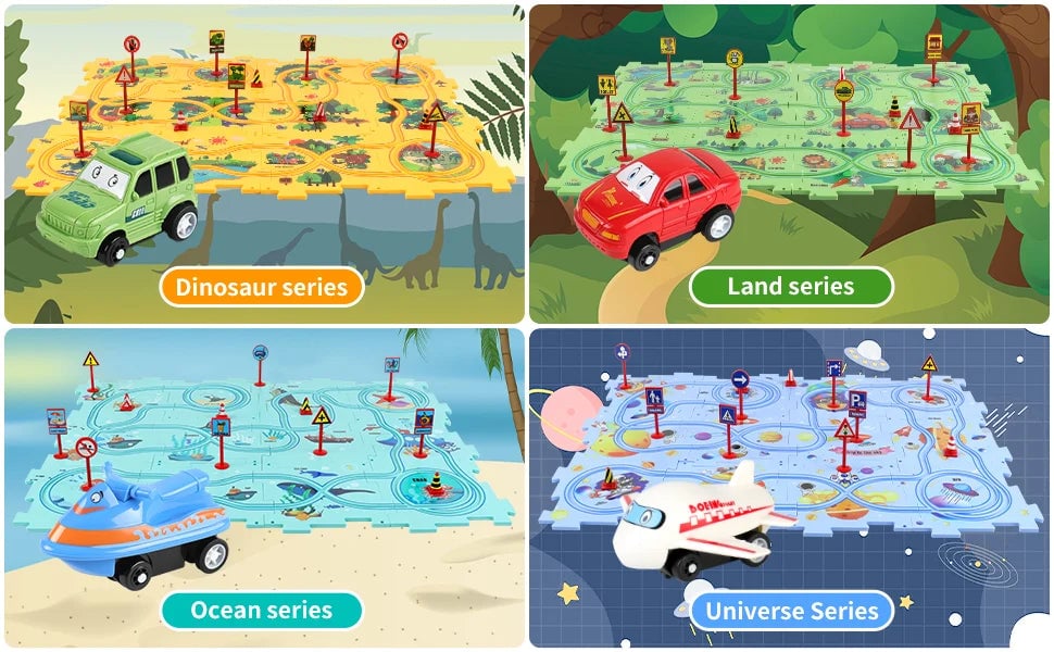 🚗Summer Hot Sales - 49% OFF🔥Children's Educational Puzzle Track Car Play Set🧩