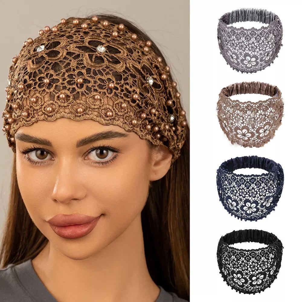 🌞Summer Sale 49% OFF🔥Plum Blossom Hollow Beaded Wide Headband