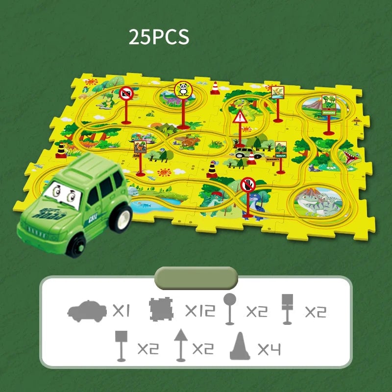 🚗Summer Hot Sales - 49% OFF🔥Children's Educational Puzzle Track Car Play Set🧩