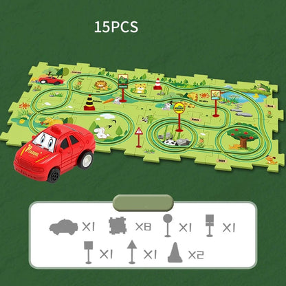 🚗Summer Hot Sales - 49% OFF🔥Children's Educational Puzzle Track Car Play Set🧩