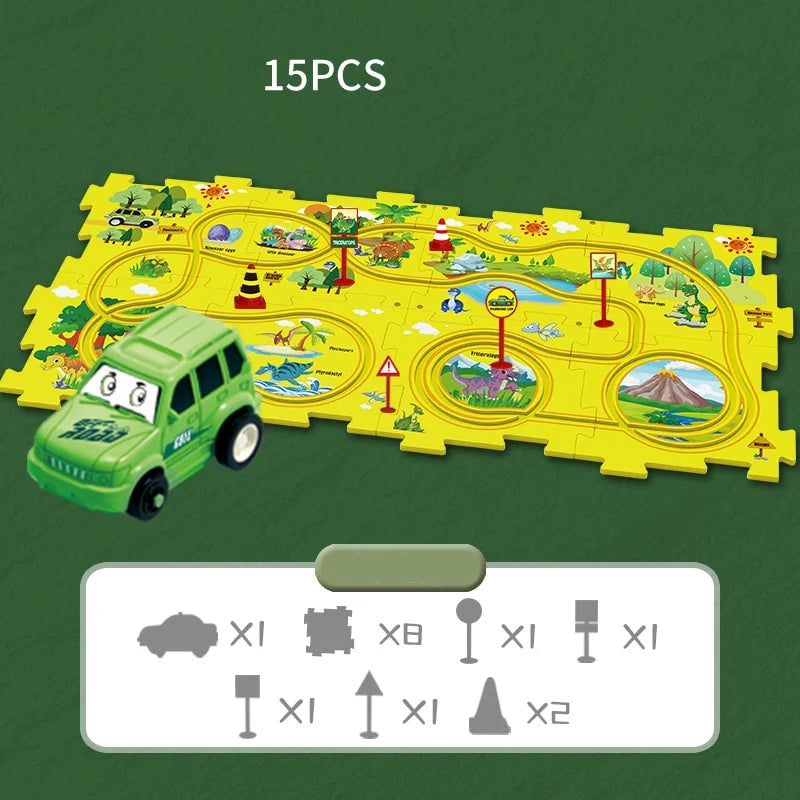 🚗Summer Hot Sales - 49% OFF🔥Children's Educational Puzzle Track Car Play Set🧩