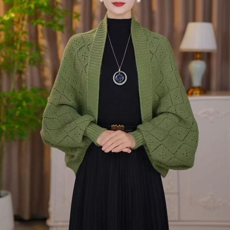 🔥2025 New Fashion🎀Fashion Hollow Out Knitted Shawl Coat