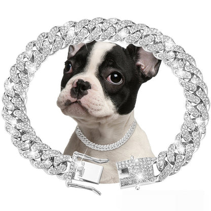 Luxury Diamond Cuban Chain Pet Collar