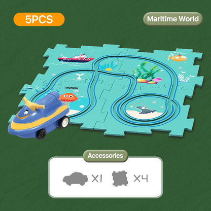 🚗Summer Hot Sales - 49% OFF🔥Children's Educational Puzzle Track Car Play Set🧩