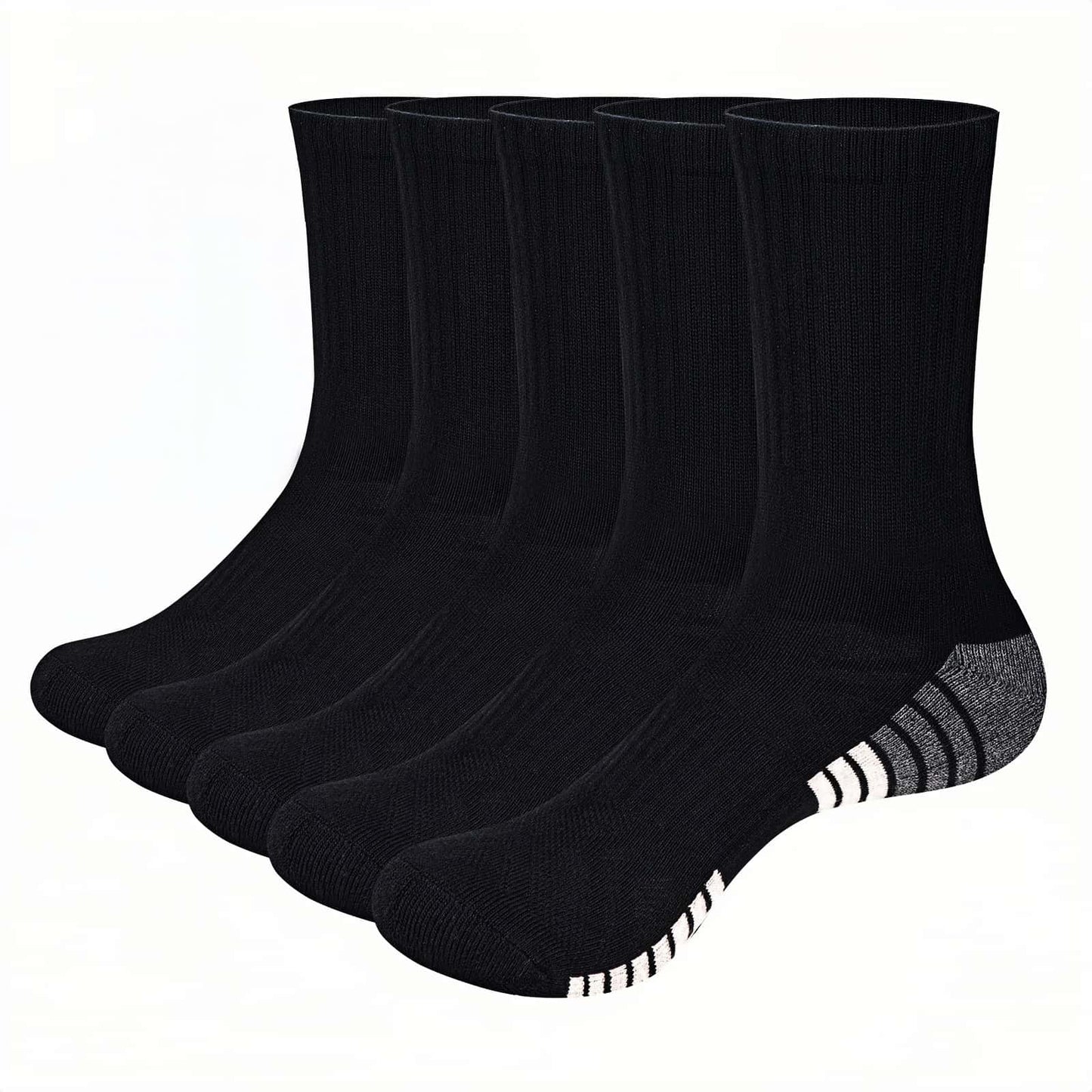 ZYLO® Mens Diabetic Crew Socks Circulation Non-Binding Moisture Wicking Cushioned Breathable Cotton Socks