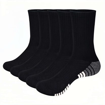 ZYLO® Mens Diabetic Crew Socks Circulation Non-Binding Moisture Wicking Cushioned Breathable Cotton Socks