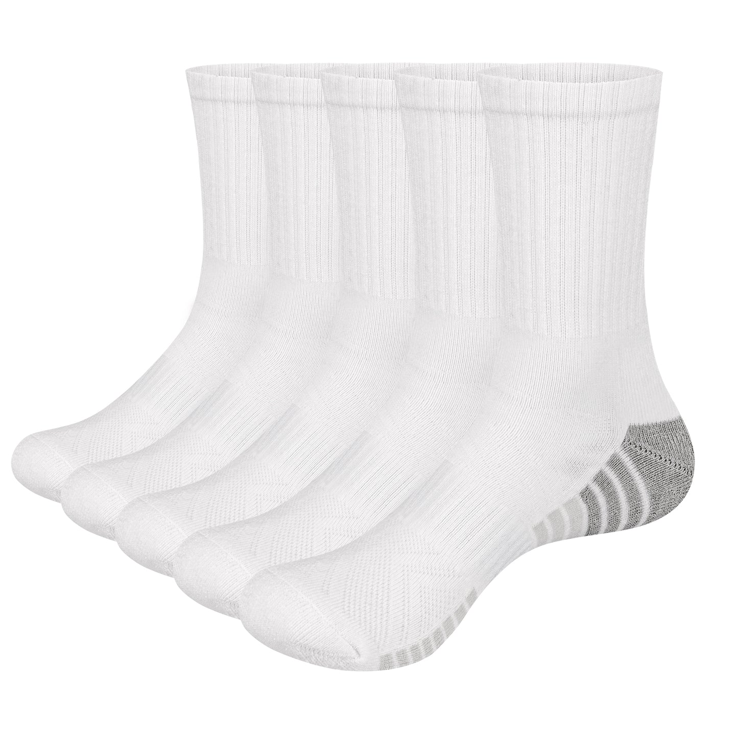 ZYLO® Mens Diabetic Crew Socks Circulation Non-Binding Moisture Wicking Cushioned Breathable Cotton Socks