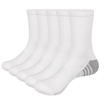 ZYLO® Mens Diabetic Crew Socks Circulation Non-Binding Moisture Wicking Cushioned Breathable Cotton Socks