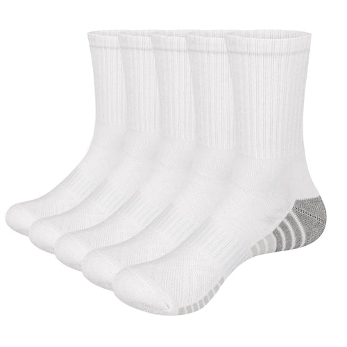 ZYLO® Mens Diabetic Crew Socks Circulation Non-Binding Moisture Wicking Cushioned Breathable Cotton Socks