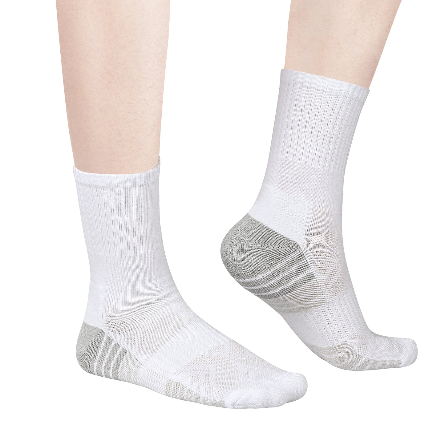 ZYLO® Mens Diabetic Crew Socks Circulation Non-Binding Moisture Wicking Cushioned Breathable Cotton Socks