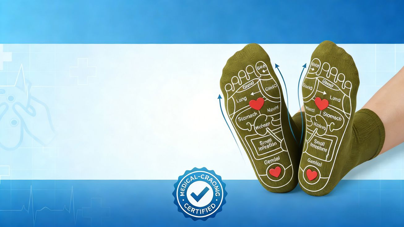 Diabetic acupressure socks, using precise reflexology, relieve neuropathy and improve blood circulation.