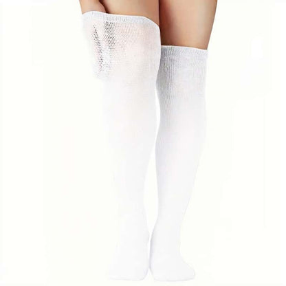 ZKYJPHL Long Crew Diabetic Socks - Non-Binding Cuff & Cushioned Terry Sole for Swollen Feet