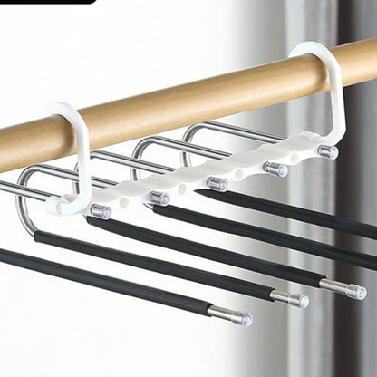 Multi layer zipper magic pants rack