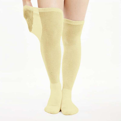 ZKYJPHL Long Crew Diabetic Socks - Non-Binding Cuff & Cushioned Terry Sole for Swollen Feet