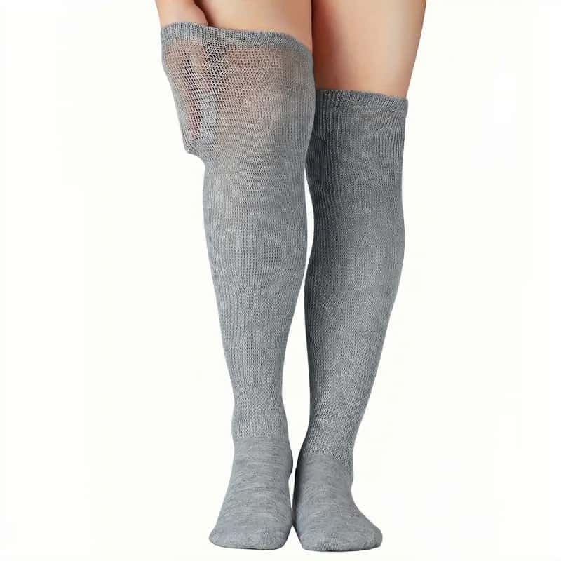 ZKYJPHL Long Crew Diabetic Socks - Non-Binding Cuff & Cushioned Terry Sole for Swollen Feet