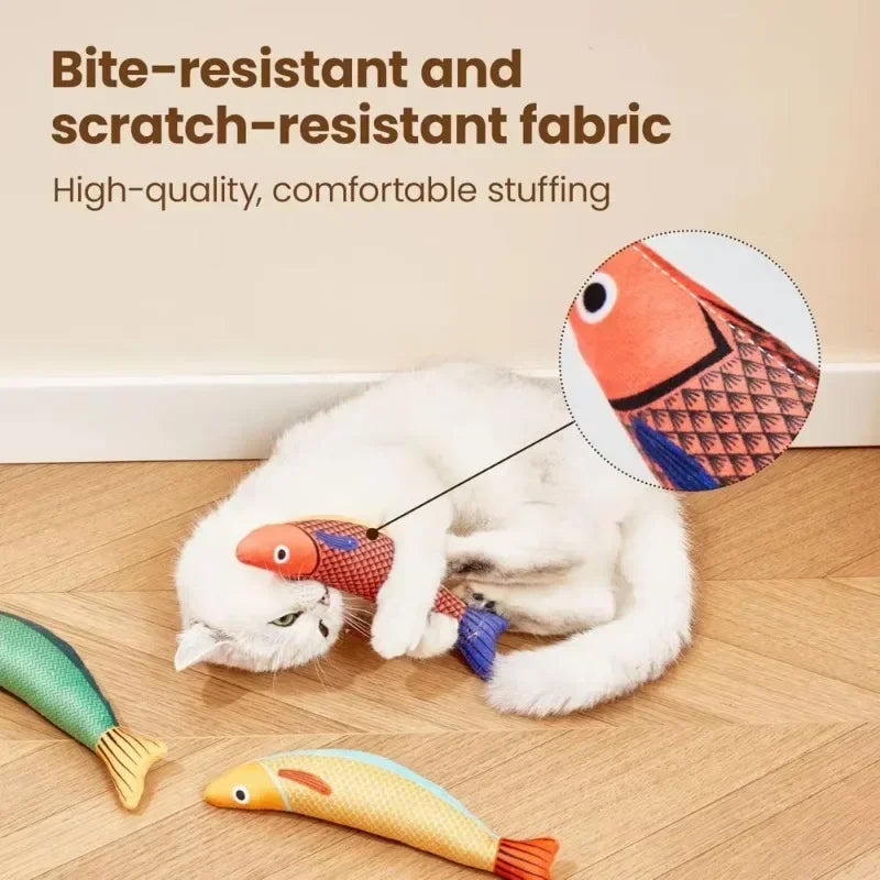 Cat Toys Saury Fish Crinkle Sound Plush Peyt Toys Interactive Cat Kicker Toy Teeth Grinding Cat Kitten Catnip Toys
