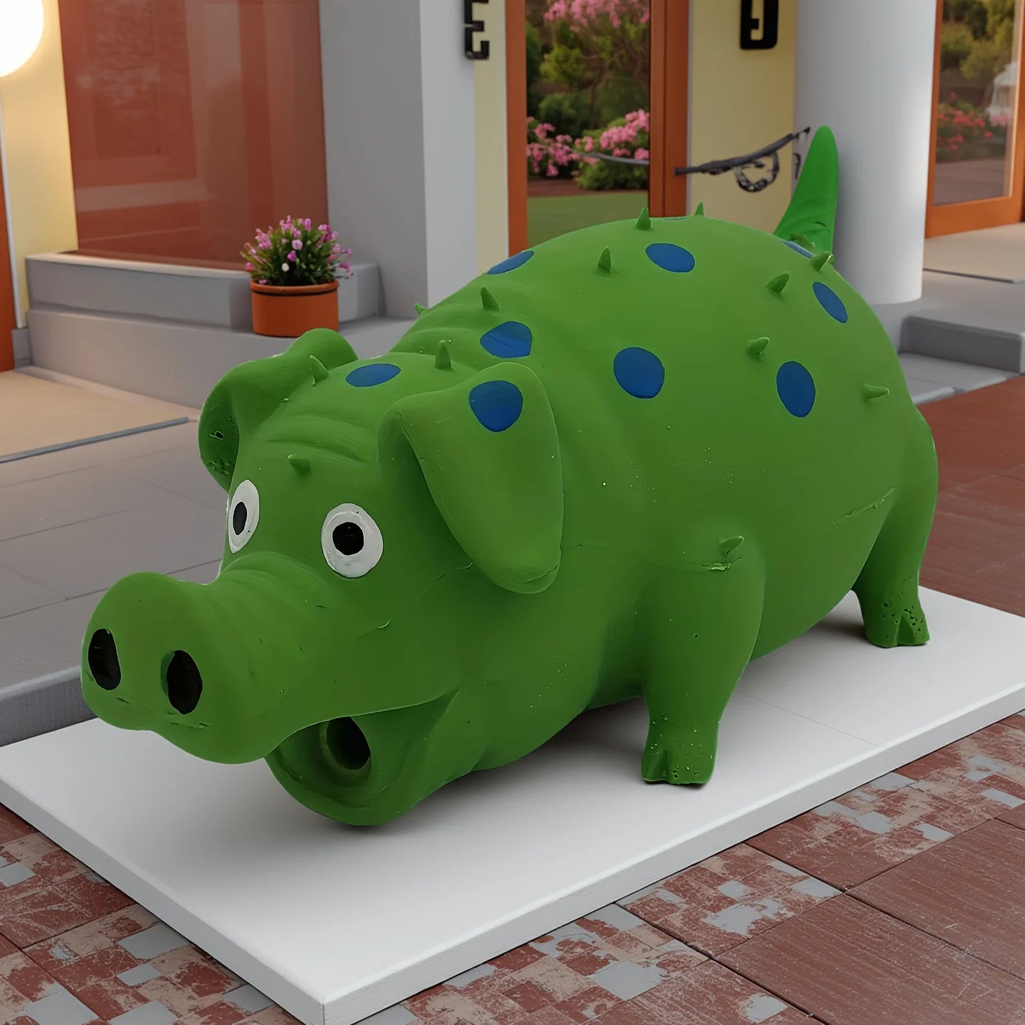 Latex pig shaped dog chew toy