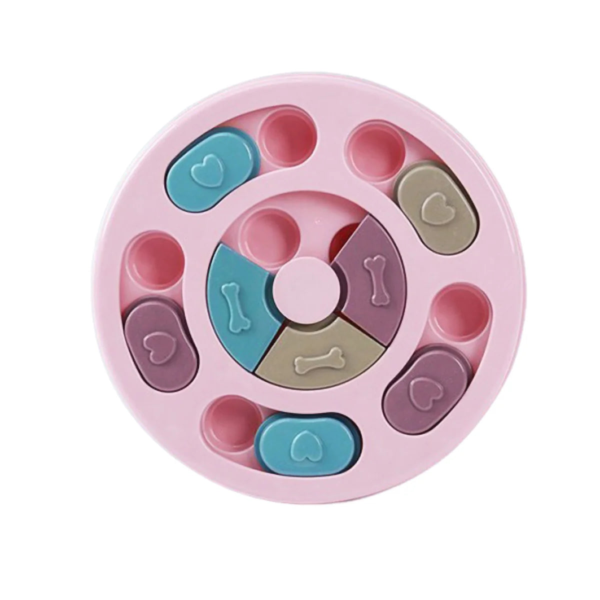 Smart Tool Food Compartments Pet Slow Feeder Wheel Puzzle Dog Feeding Tray Slow Feeder Pet Bowl for Cats Dogs Playing Toys