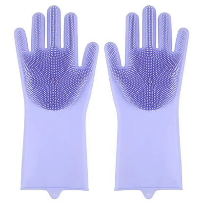 Pet Grooming Cleaning Gloves Dog Cat Bathing Shampoo Glove Scrubber Magic Dishwashing Cleanner Sponge Silicon Hair Removal Glove