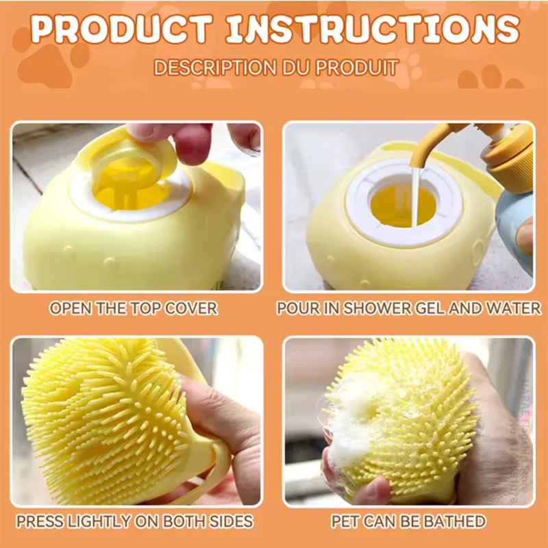 New Bath Massage Brush Bathroom Multifunctional Puppy Big Dog Cat Soft Safety Silicone Pet Accessories for Dogs Cats Tools