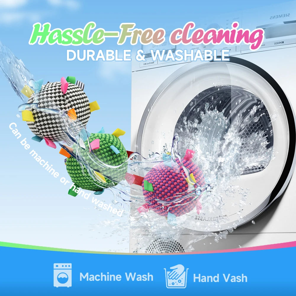 3-Color Plush Tug Ball – Silent, Durable, Interactive Dog Toy