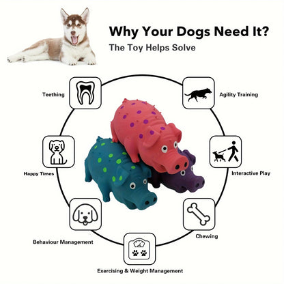 Latex pig shaped dog chew toy