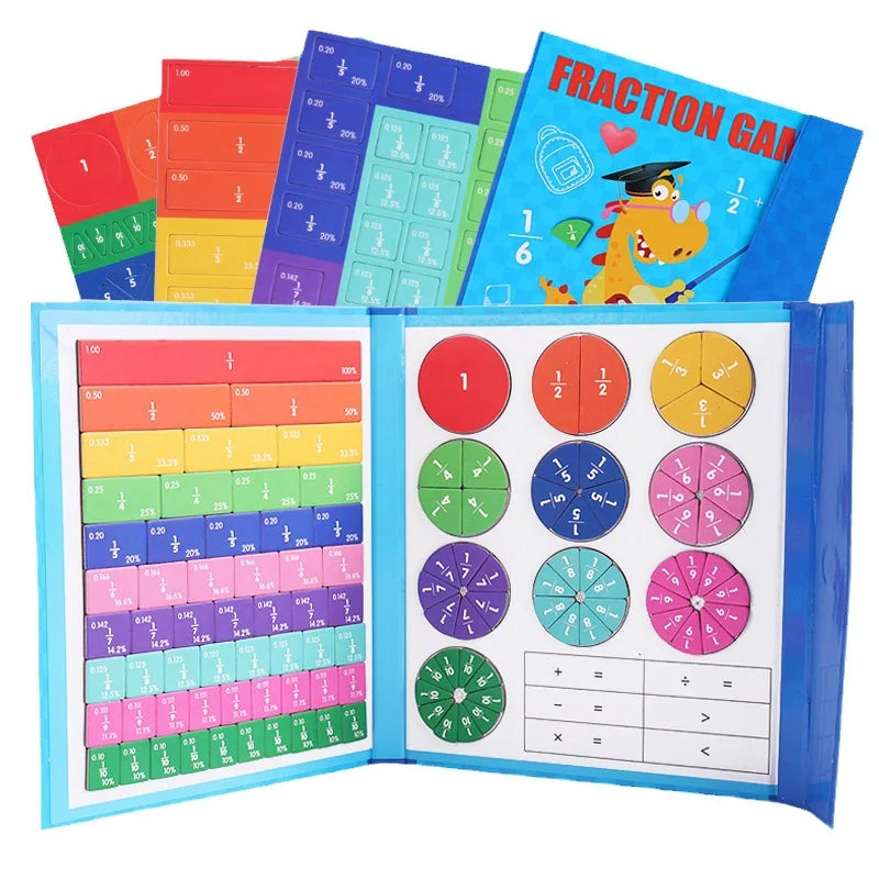 🔥Hot Sale - 50% OFF🏅Montessori Magnetic Book Fraction Puzzle