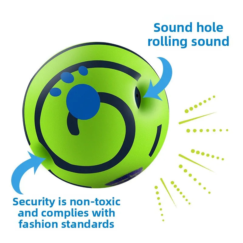 Dog Toys Wobble Wag Giggle Glow Ball Interactive Dog Attention Toy Fun Giggle Sounds Ball when rolled up