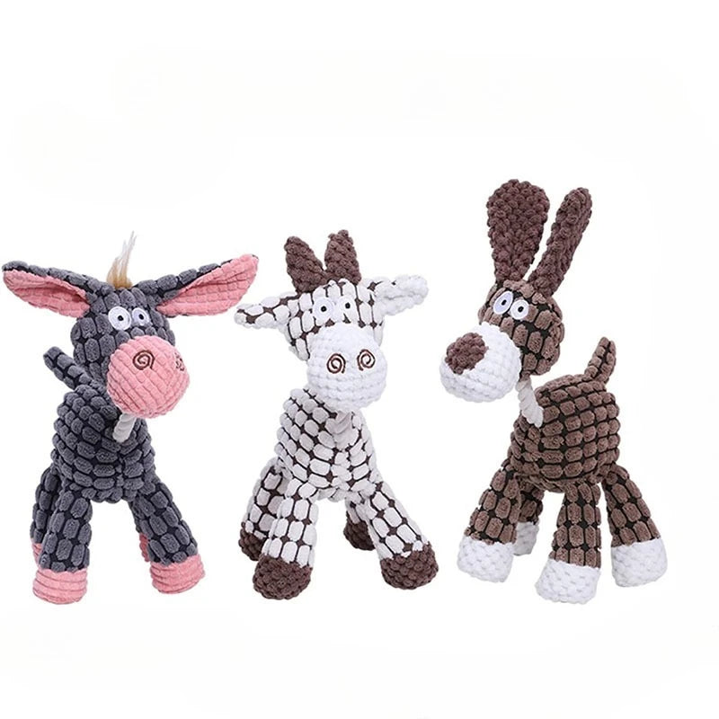 Kenjac - Stuffed Animal Plush Dog Toy with Squeakers, Aggressive Chew Toys for Small Medium Large Dogs Pet Products