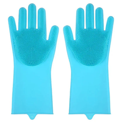 Pet Grooming Cleaning Gloves Dog Cat Bathing Shampoo Glove Scrubber Magic Dishwashing Cleanner Sponge Silicon Hair Removal Glove