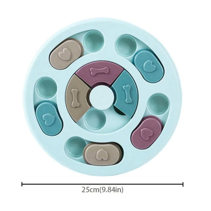 Smart Tool Food Compartments Pet Slow Feeder Wheel Puzzle Dog Feeding Tray Slow Feeder Pet Bowl for Cats Dogs Playing Toys