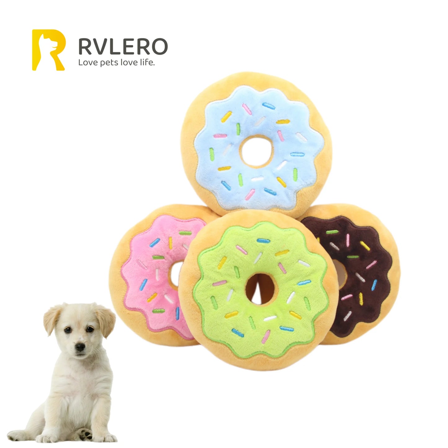 Dog Toys Donut Plush Soundmaking Cute Toy Pets Dog Squeaky Sound Funny Interactive Bite-Resistant Chew Biting Teeth Grinding