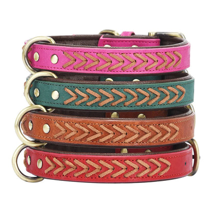 Hand-woven Pet Collars, Small and Medium-sized Leather Dog Collars