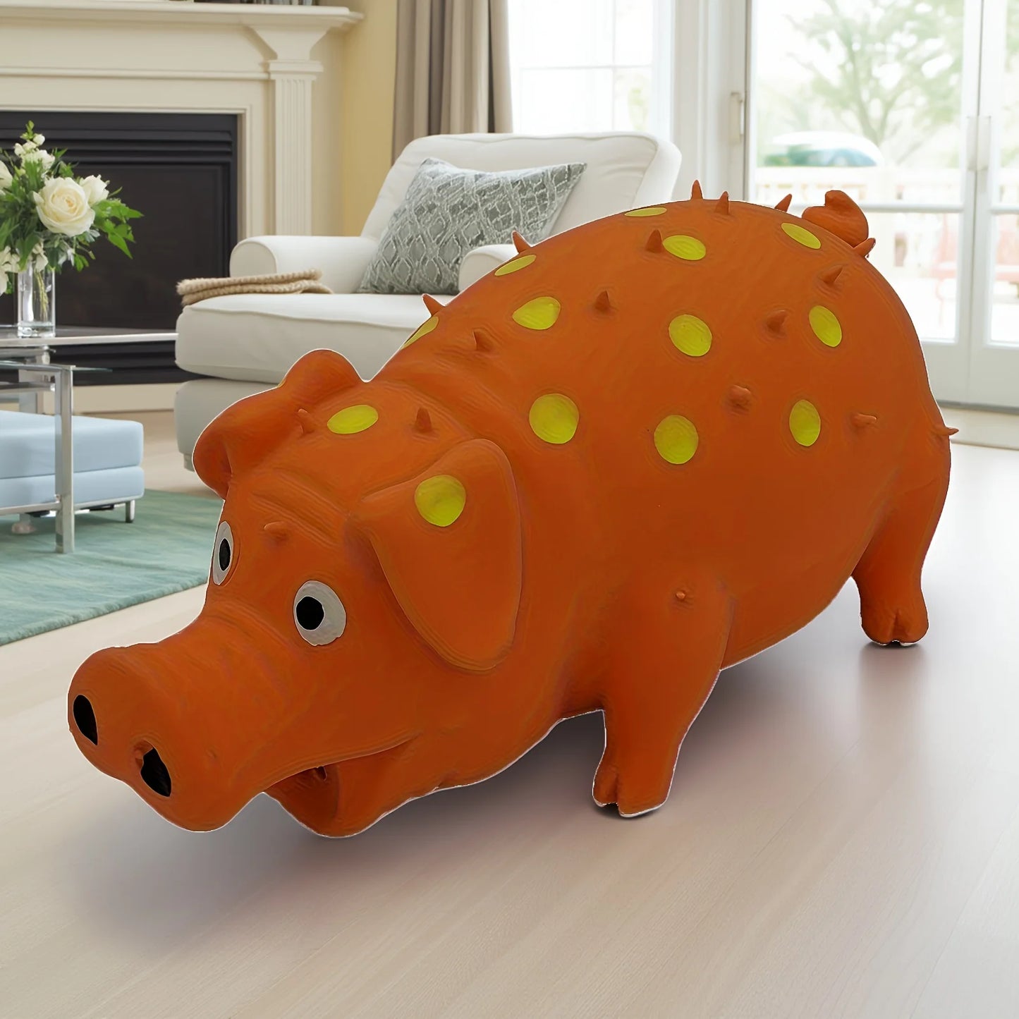 Latex pig shaped dog chew toy