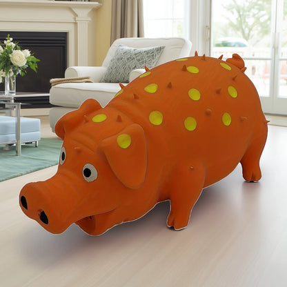 Latex pig shaped dog chew toy