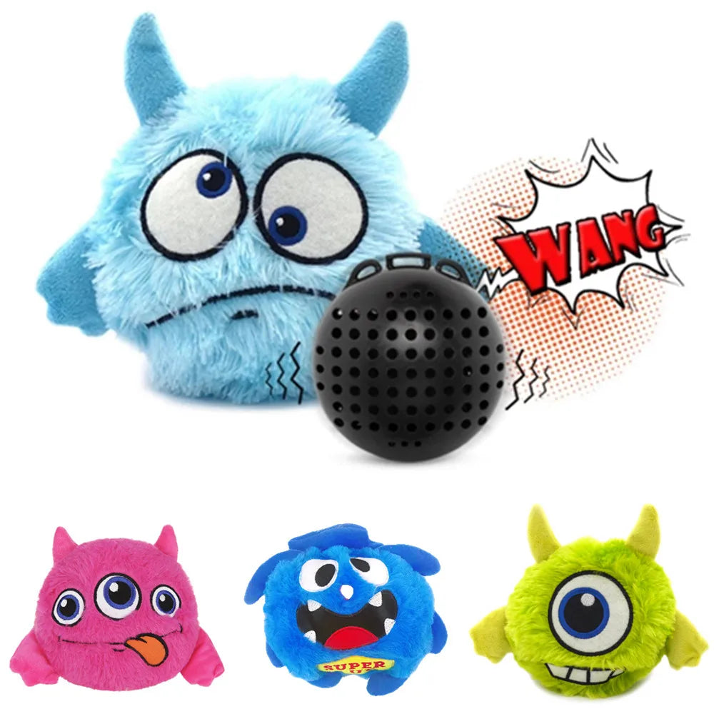 Shake Ball Dog Plush Toy Electronic Vibration Automatic Moving Sound Monster