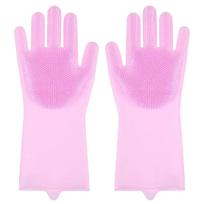 Pet Grooming Cleaning Gloves Dog Cat Bathing Shampoo Glove Scrubber Magic Dishwashing Cleanner Sponge Silicon Hair Removal Glove