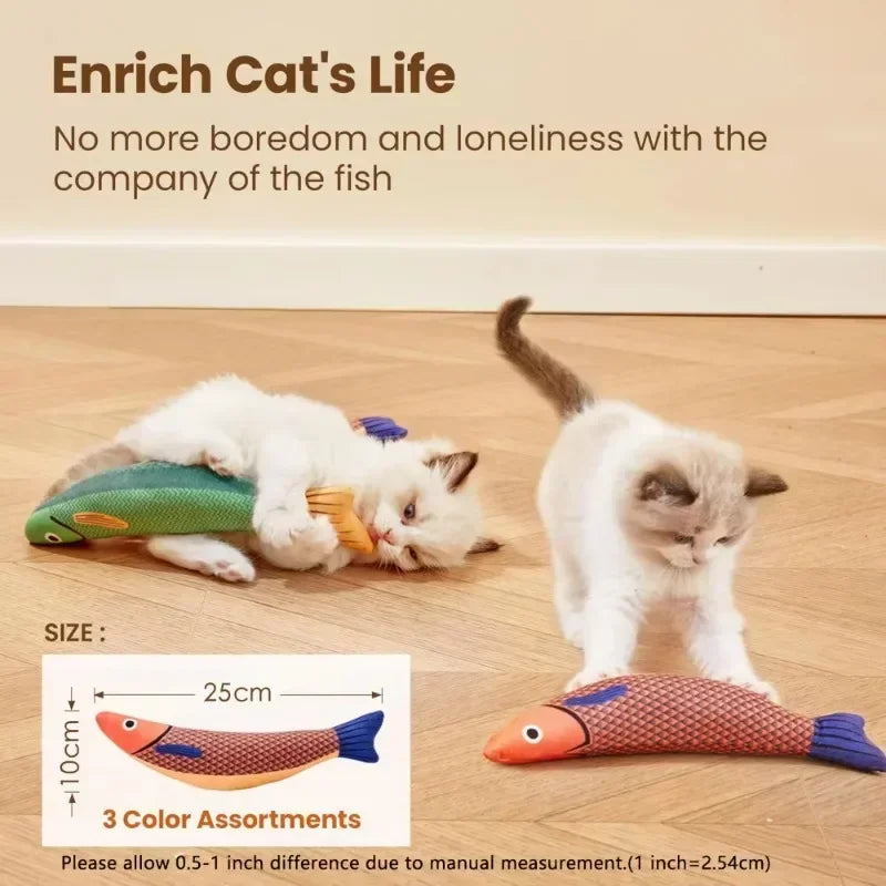 Cat Toys Saury Fish Crinkle Sound Plush Peyt Toys Interactive Cat Kicker Toy Teeth Grinding Cat Kitten Catnip Toys