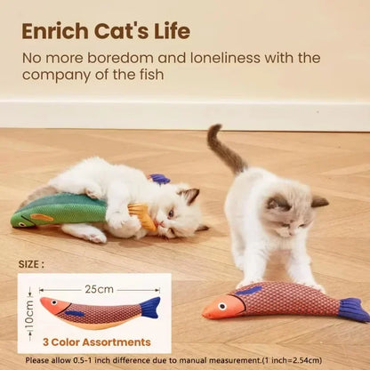 Cat Toys Saury Fish Crinkle Sound Plush Peyt Toys Interactive Cat Kicker Toy Teeth Grinding Cat Kitten Catnip Toys