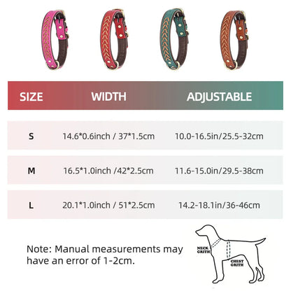 Hand-woven Pet Collars, Small and Medium-sized Leather Dog Collars