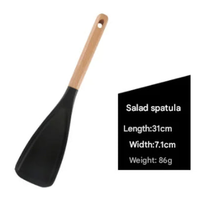 🔥New Hot Selling❤️‍🔥 Silicone Salad Spatula with Wood Handle