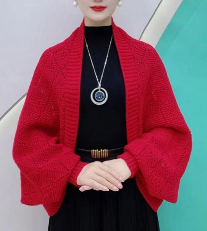 🔥2025 New Fashion🎀Fashion Hollow Out Knitted Shawl Coat