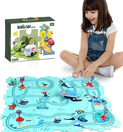 🚗Summer Hot Sales - 49% OFF🔥Children's Educational Puzzle Track Car Play Set🧩